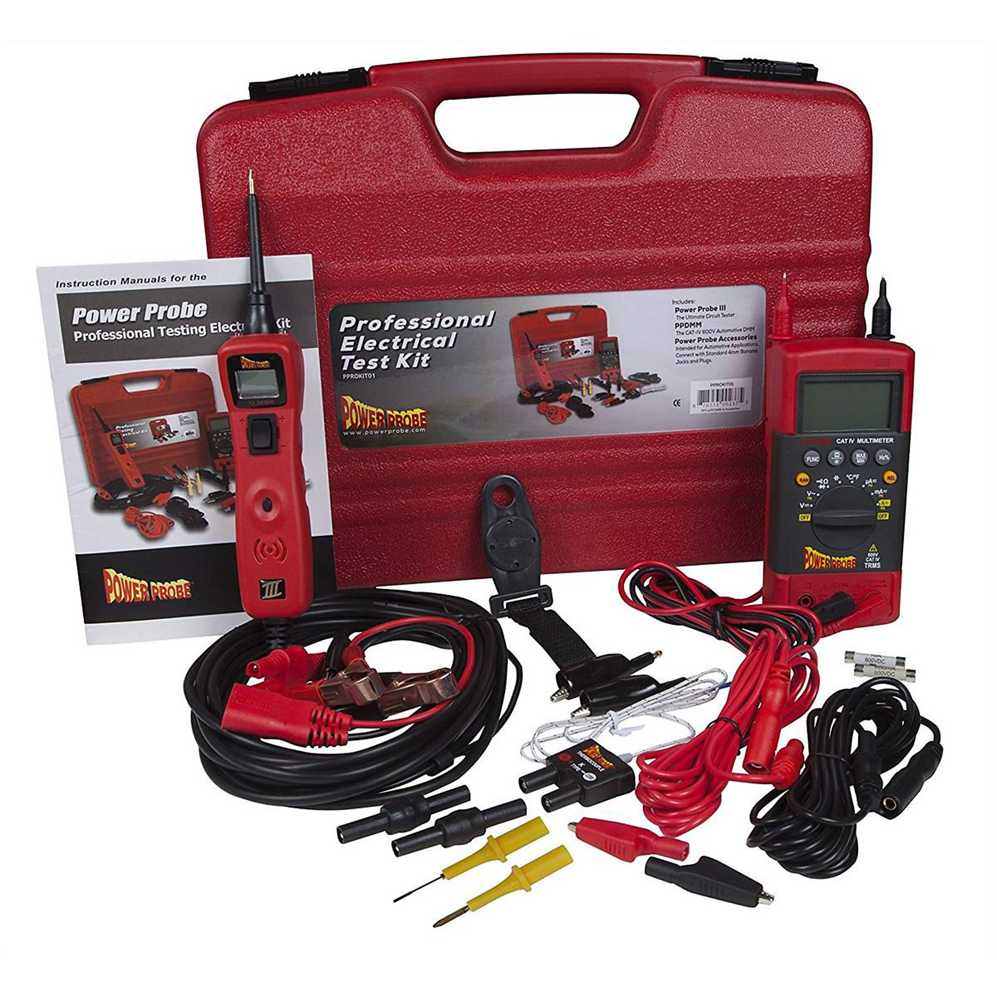 Power Probe Professional Electrical Testing Kit — PP319, 19ft. Cable, Plastic Case, Model# PPRPPROKIT01